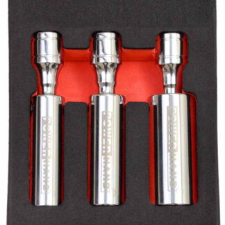 3 Pc 3/8" Magnetic Universal Joint Spark Plug Socket Set
