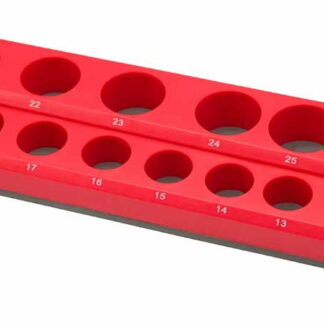 Powerhand 1/2 Dr Magnetic Socket Organizer 19 Holes Red