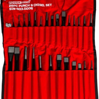 28pcs PowerHand Punch + Chisel set in canvas roll