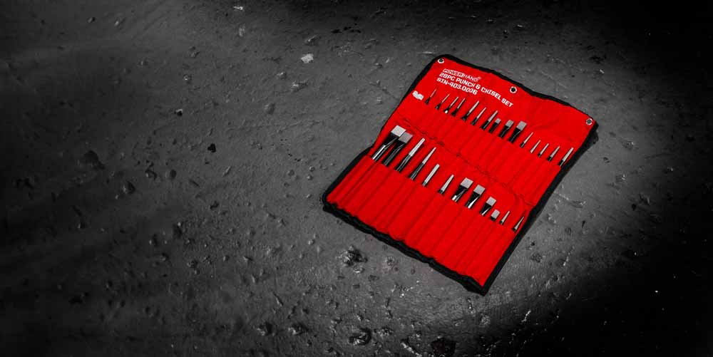 28pcs PowerHand Punch + Chisel set in canvas roll - Image 2