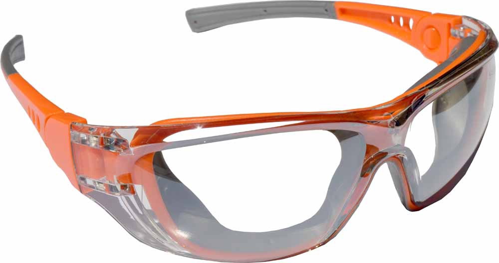 Orange Anti Fog Clear Lens Safety Glasses - Image 2