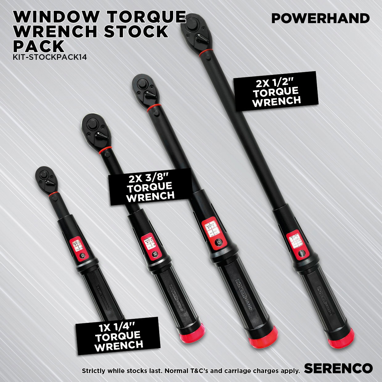 KIT-STOCKPACK14 - Powerhand Window Torque Wrench Stock Pack
