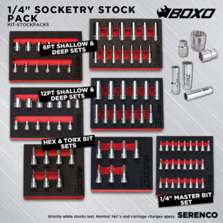KIT-STOCKPACK5 - Boxo 1/4" Socketry Stock Pack