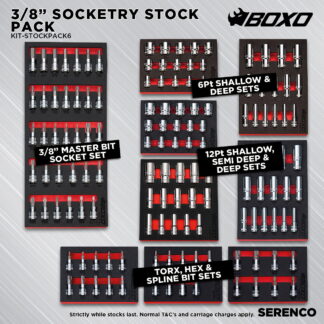 KIT-STOCKPACK6 - Boxo 3/8" Socketry Stock Pack