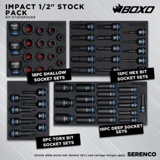 KIT-STOCKPACK9 - Boxo Impact Socketry 1/2" Stock Pack
