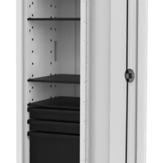 Full Height Side Locker w/4 Shelves & 3 Drawers - White