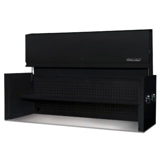 72" Black Top Box + Power Strip + Stainless Tops (Hutch)