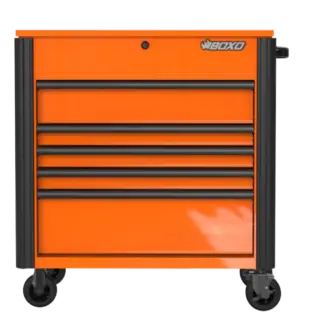 37" 5 Drawer Service Cart - Orange w/ Black Trim