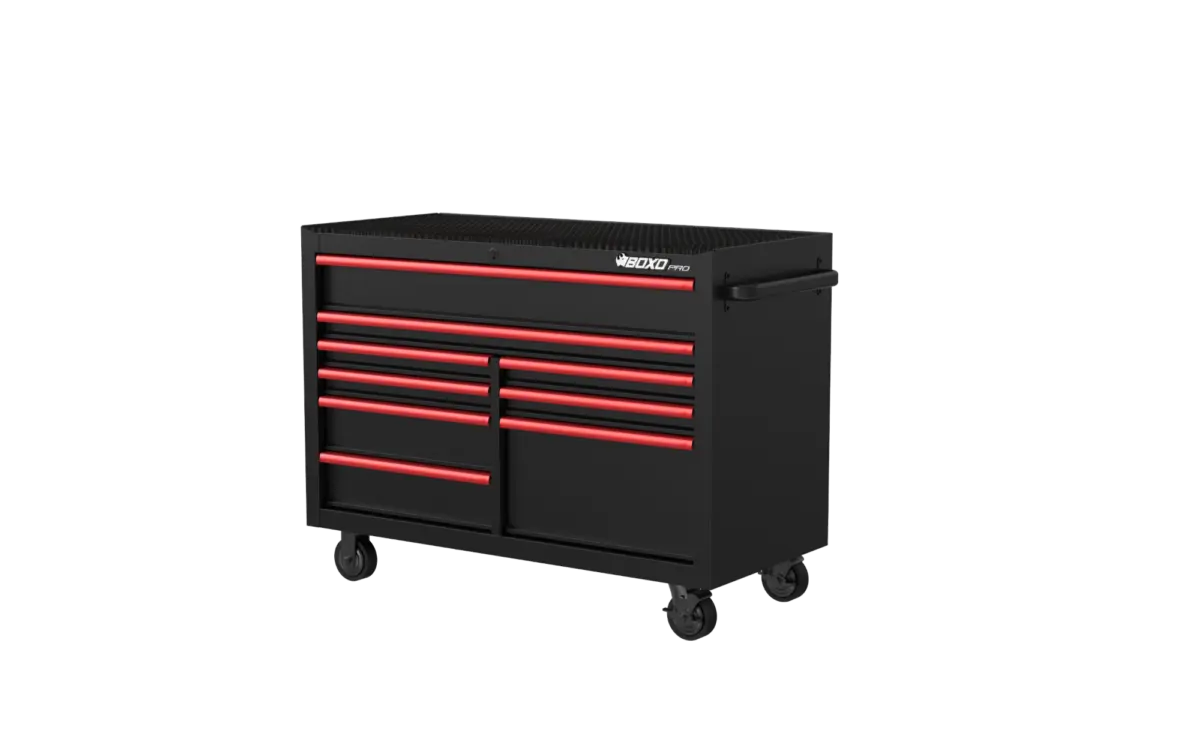 53 Inch 9 Drawer Roll Cabinet Matt Black With Trim Colour Options - Image 6