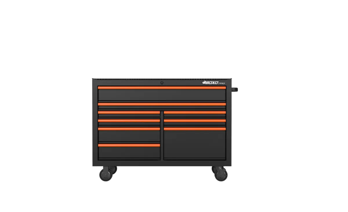 53 Inch 9 Drawer Roll Cabinet Matt Black With Trim Colour Options - Image 3