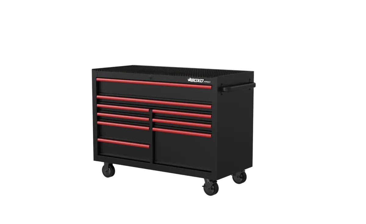 53 Inch 9 Drawer Roll Cabinet Matt Black With Trim Colour Options - Image 4