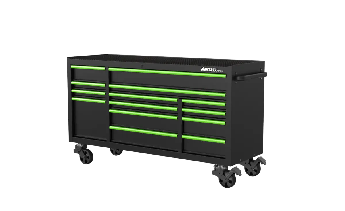 72 Inch Roll Cabinet Gloss Black With Trim Colour Options - Image 2
