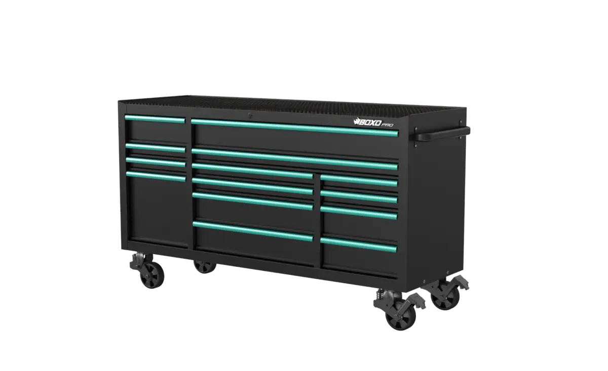 72 Inch Roll Cabinet Matt Black With Trim Colour Options - Image 5
