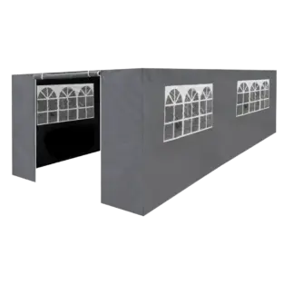 Dellonda Premium Side Walls/Doors/Windows for Gazebo/Marquee, Fits 3 x 6m Models - Grey [DG157]