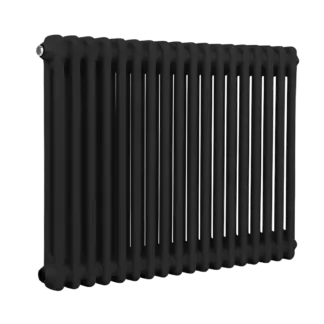 Baridi Horizontal Traditional 2 Column Radiator 600 x 832mm – Black [DH363]