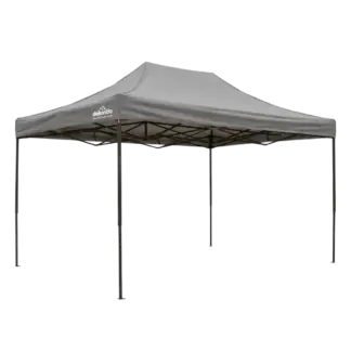Dellonda Premium 3 x 4.5m Pop-Up Gazebo, Heavy Duty, PVC Coated, Water-Resistant Fabric, Supplied with Carry Bag, Rope, Stakes & Weight Bags - Grey Canopy [DG137]