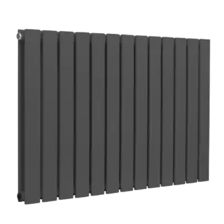 Baridi Horizontal Radiator Contemporary Double Flat Panel Design 600 x 910mm – Anthracite [DH341]