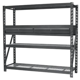 Heavy-Duty Racking Unit with 4 Mesh Shelves & Double Drawer 640kg Capacity Per Level [AP6572COMBO1]