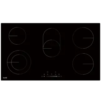 Baridi Integrated Ceramic Hob with 5 Cooking Zones 90cm - Black Glass [DH389]
