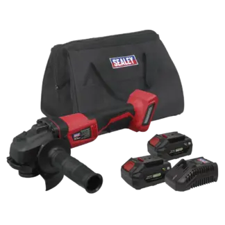 SV20 Series 115mm Cordless Angle Grinder Kit 20V 4Ah - 2 Batteries & Euro Plug [CP20VAGBKITEU]
