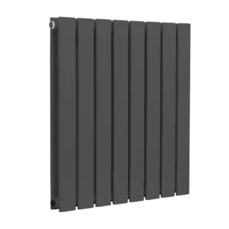 Baridi Horizontal Radiator Contemporary Double Flat Panel Design 600 x 560mm – Anthracite [DH339]