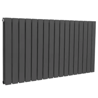 Baridi Horizontal Radiator Contemporary Double Flat Panel Design 600 x 1190mm – Anthracite [DH342]
