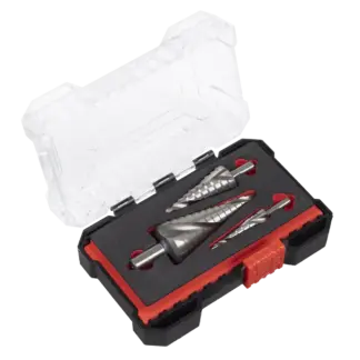 Spiral Flute HSS 4341 Step Drill Bit Set 3pc [AK4749]