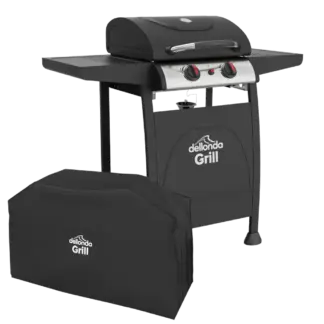 Dellonda 2 Burner Gas BBQ Grill with Piezo Ignition, Thermometer & Cover [DG227]