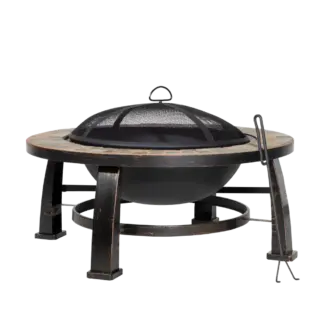 Dellonda 76cm Deluxe Traditional Style Fire Pit/Fireplace/Outdoor Heater - Slate [DG111]