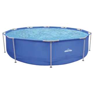 Dellonda Steel Frame Round Swimming Pool with Filter Pump 12ft - Blue [DL20]