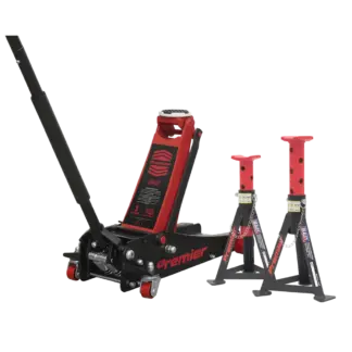 Trolley Jack 3 Tonne & Axle Stands (Pair) 3 Tonne per Stand Combo [3040ARCOMBO]