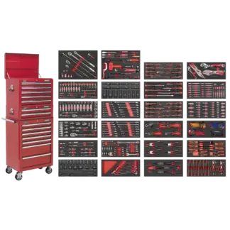 Superline PRO® Tool Chest Combination 14 Drawer with 447pc Tool Kit - Red [SPTCOMBO3R]