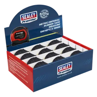 Metric/Imperial Rubber Tape Measure 5m(16ft) x 19mm - Display Box of 12 [AK98912]