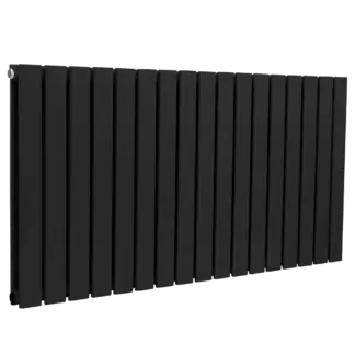 Baridi Horizontal Radiator Contemporary Double Flat Panel Design 600 x 1190mm – Black [DH347]