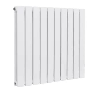 Baridi Horizontal Radiator Contemporary Double Flat Panel Design 600 x 700mm - White [DH350]
