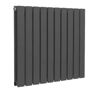 Baridi Horizontal Radiator Contemporary Double Flat Panel Design 600 x 700mm – Anthracite [DH340]