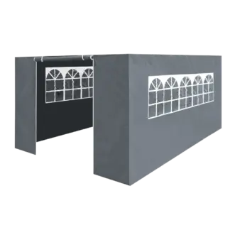 Dellonda Premium Side Walls/Doors/Windows for Gazebo/Marquee, Fits 3 x 4.5m Models - Grey [DG153]