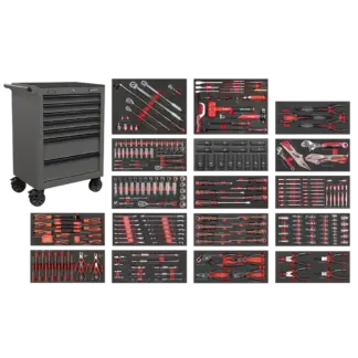 Superline PRO® Rollcab 7 Drawer with 305pc Tool Kit - Grey [SPTCOMBO4G]