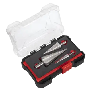 Straight Flute HSS 4341 Step Drill Bit Set 3pc [AK4746]