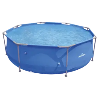 Dellonda Steel Frame Round Swimming Pool & Filter Pump 10ft - Blue [DL19]
