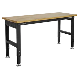 Superline PRO® Black Edition Heavy-Duty Steel Adjustable Workbench with Wooden Worktop 1524mm [AP0617]