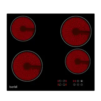 Baridi Integrated Ceramic Hob with 4 Cooking Zones 60cm - Black Glass [DH131]
