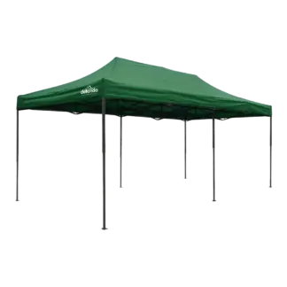 Dellonda Premium 3x6m Pop-Up Gazebo, Heavy Duty, PVC Coated, Water-Resistant Fabric, Supplied with Carry Bag, Rope, Stakes & Weight Bags - Dark Green Canopy [DG140]