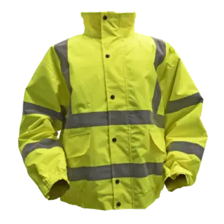 Worksafe® Hi-Vis Yellow Jacket with Quilted Lining, Elasticated Waist & Cuffs - X-Large [802XL]