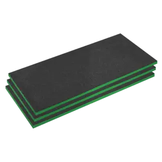 Easy Peel Shadow Foam® 1200 x 550 x 30mm, Green/Black - Pack of 3 [SFPK30G]