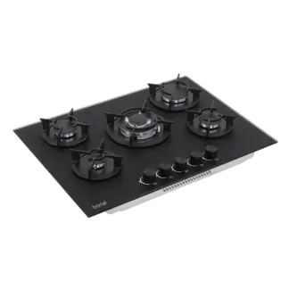 Baridi 70cm Gas Hob Matt Black with 5 Burners, Cast Iron Supports & Auto Ignition 10.4kW [DH384]