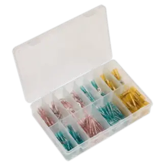 Adhesive Lined Heat Shrink Terminal Assortment 142pc - Blue, Red & Yellow [AB037HT]