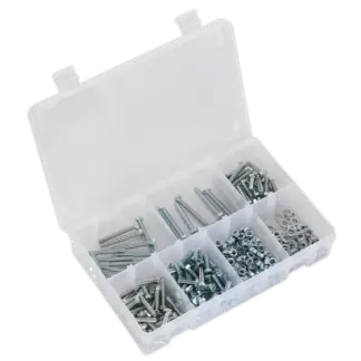 High Tensile Setscrew, Nut & Washer Assortment M5 444pc [AB049SNW]