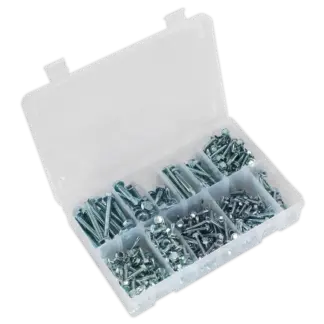 Zinc Plated Self-Drilling Screw Assortment Hex Head 410pc [AB061SDH]