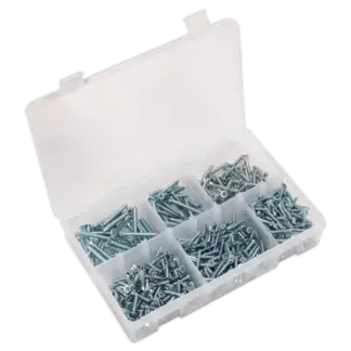 Zinc Plated Self-Tapping Countersunk Pozi Screw Assortment 510pc - DIN 7982 [AB062STCS]